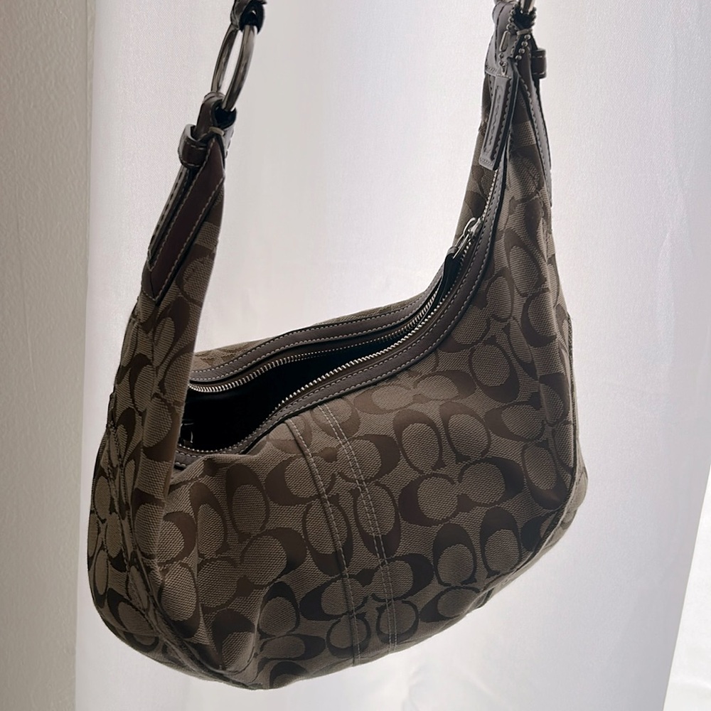 Coach Brown and Tan Shoulder Bag